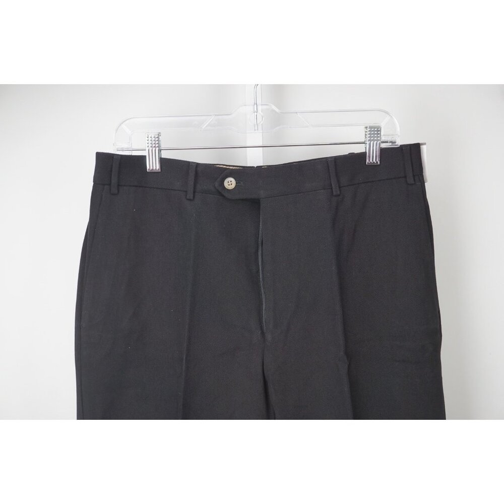 Corneliani Master Solid Black 100% Cotton Dress P… - image 1